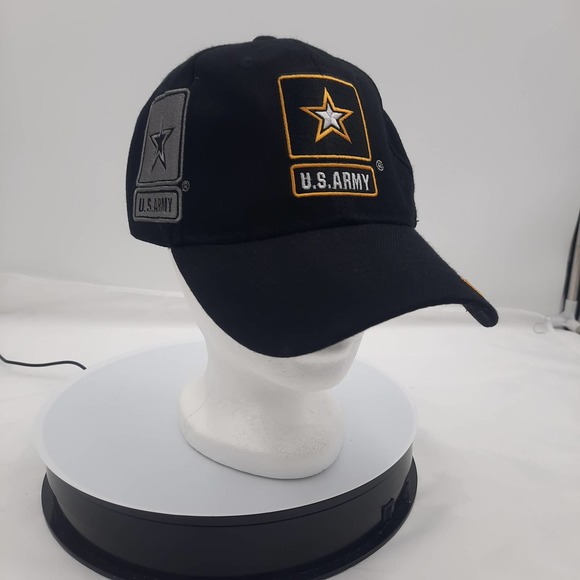 US ARMY Black w/embroidered patches adjustable hook loop back - Picture 6 of 6